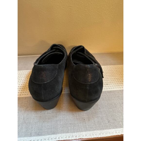 Mephisto Graziella Black Suede Wedge Size 8.5 Air-Jet Comfort - Picture 4 of 8